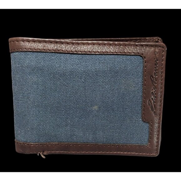 Eddie Bauer Blue Canvas Wallet - Picture 1 of 10